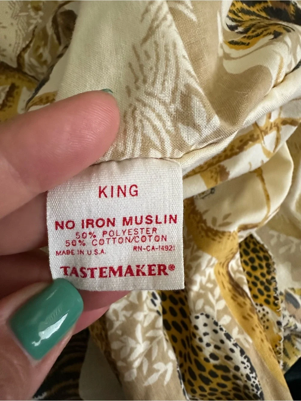 J.P. Stevens & Co. Safari Animal Printed king size Bedding vintage 1976
